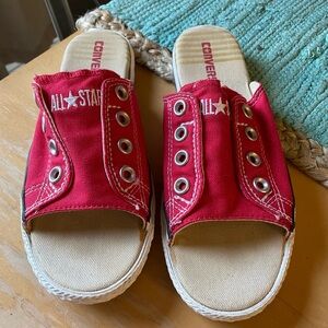 Converse All Star Slides Red Womens 6
